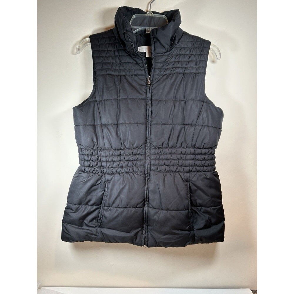 NEW YORK & COMPANY Puffer Zip Up Black Vest Womens Size M Outerwear - EUC